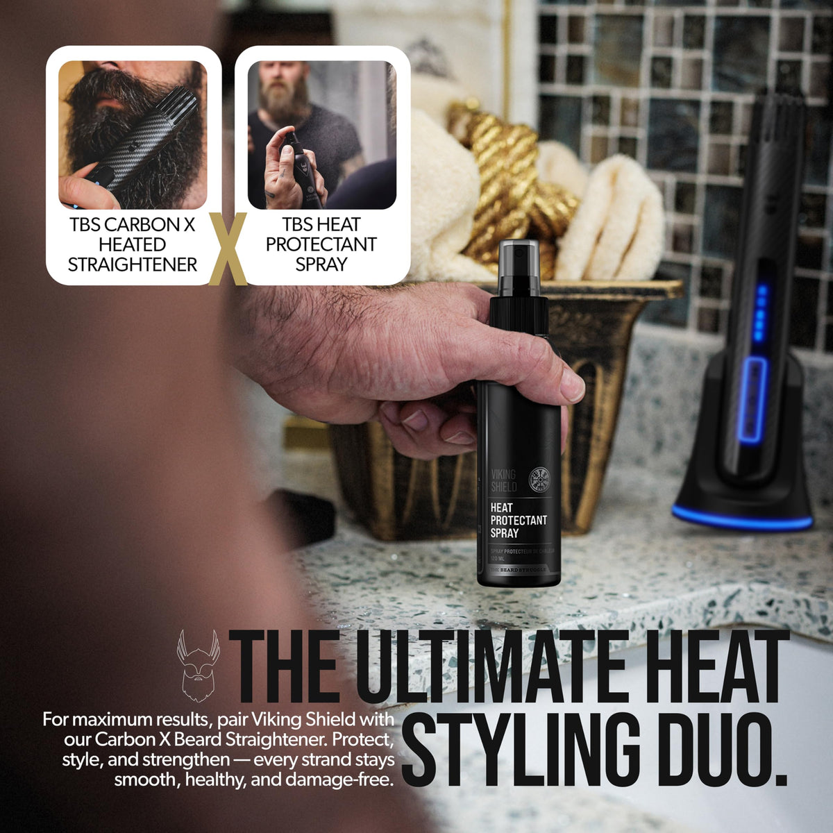 The Beard Struggle Viking Shield offers a fresh scent