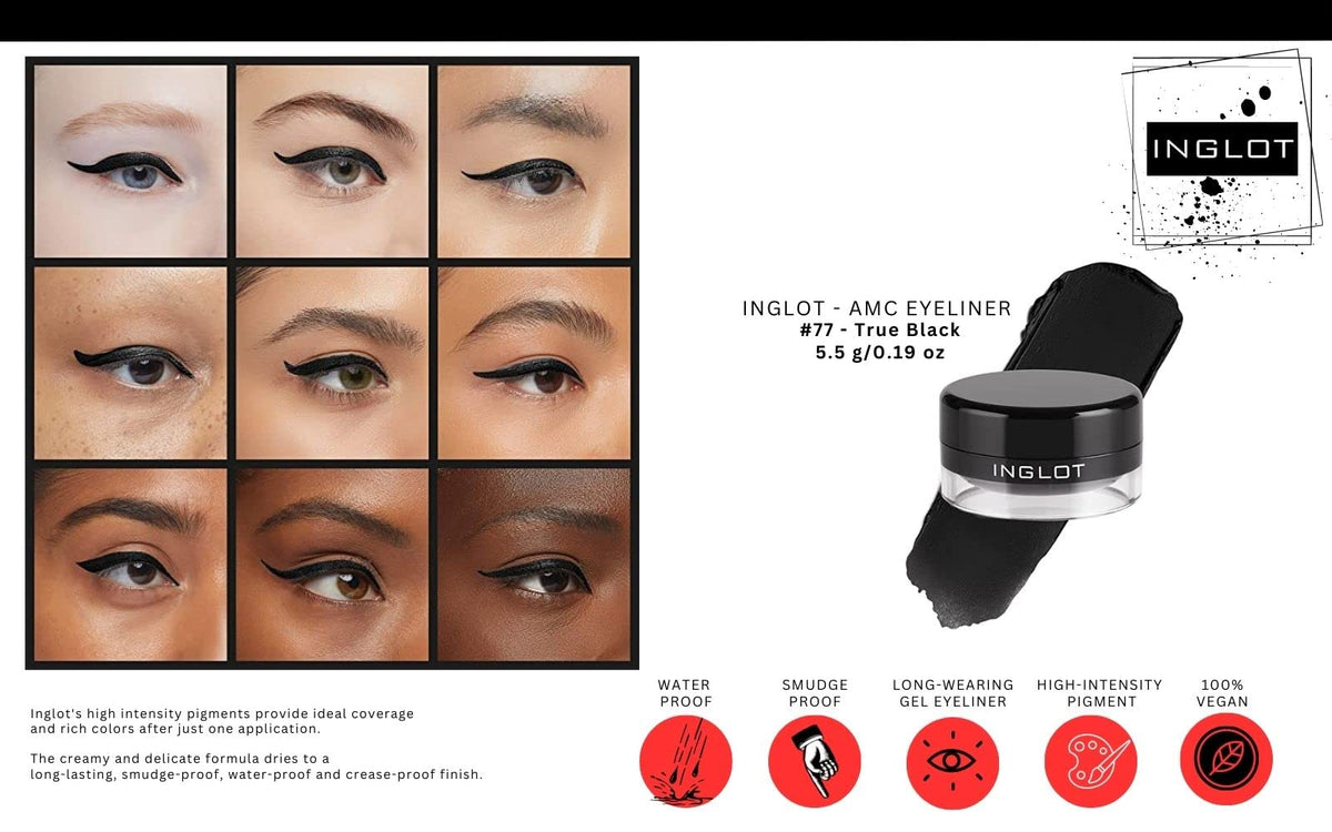 The Beauty Box AMC Eyeliner Gel 77 application for clean lines.