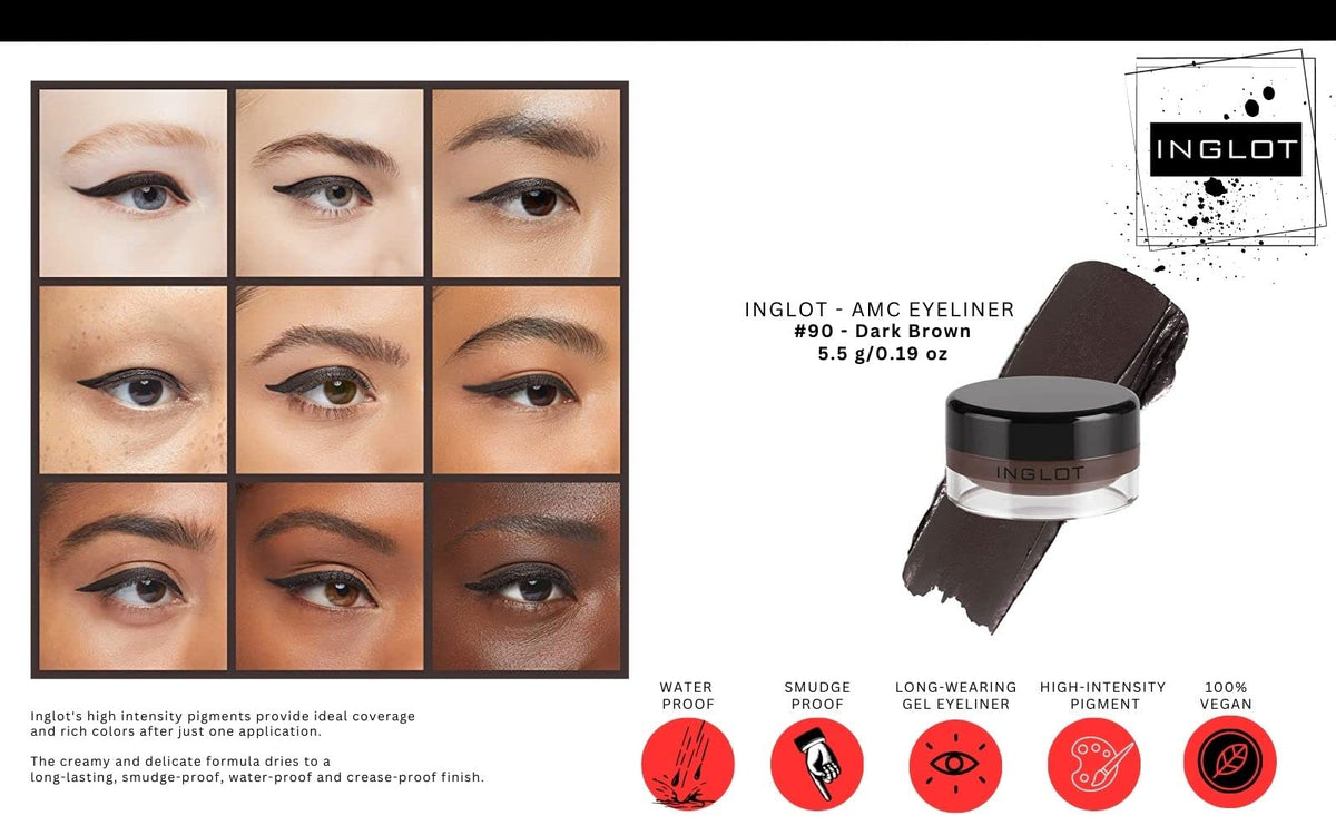 The Beauty Box AMC Eyeliner Gel 90 swatch highlighting creamy color and waterproof finish.