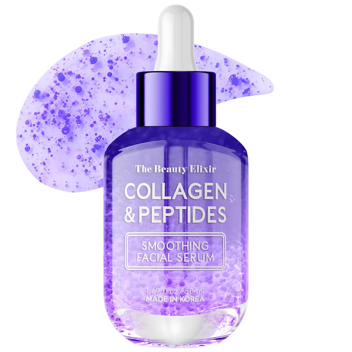 The Beauty Elixir collagen peptides serum bottle offers premium packaging for hydration.