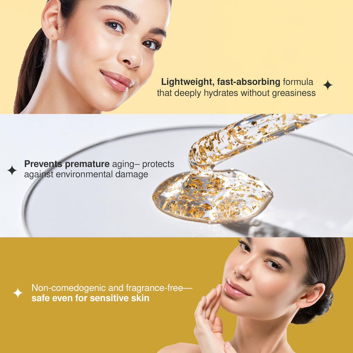 The Beauty Elixir 24K Gold label signals clean, cruelty-free skincare values.