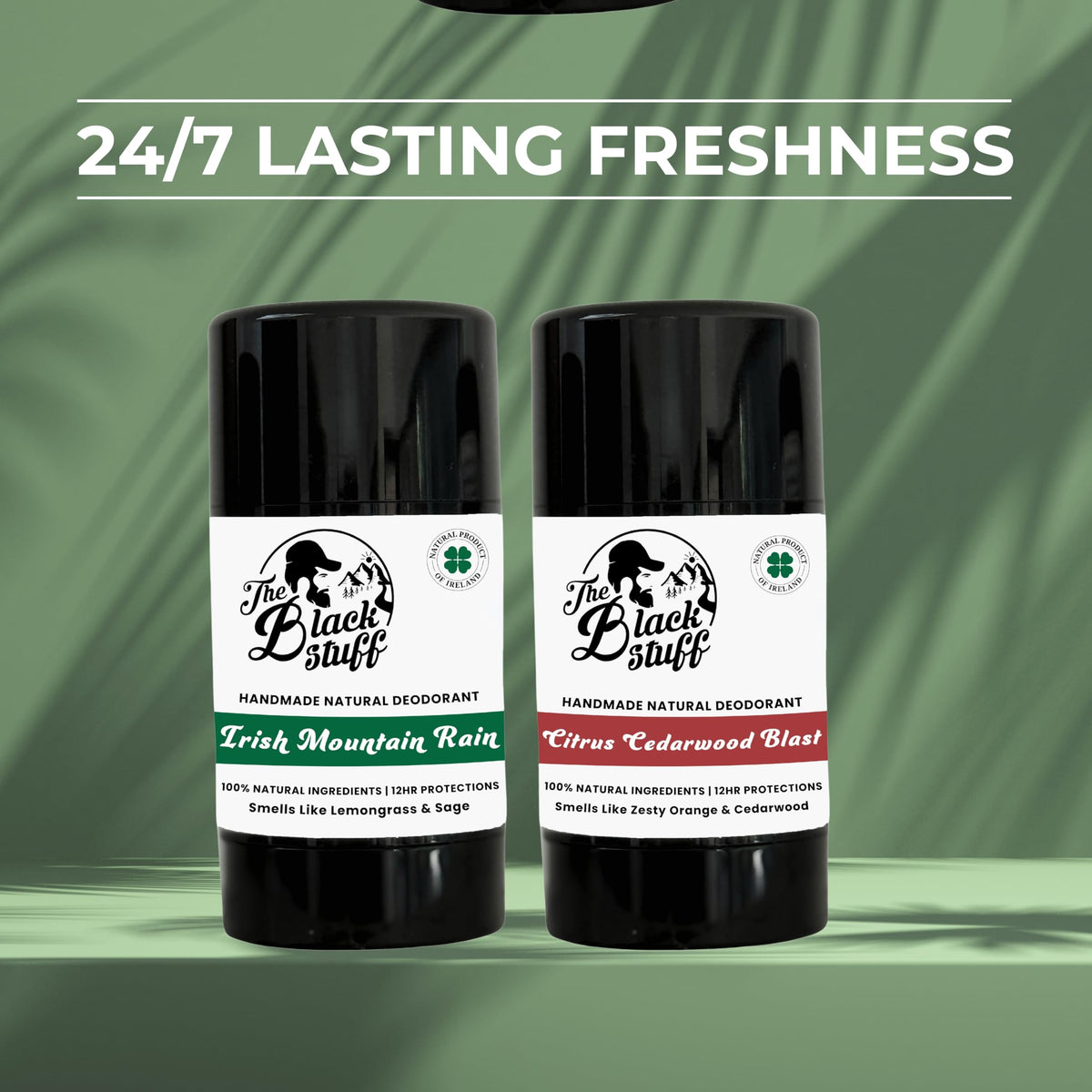 The Black Stuff Citrus Cedarwood Blast deodorant stick for energized days