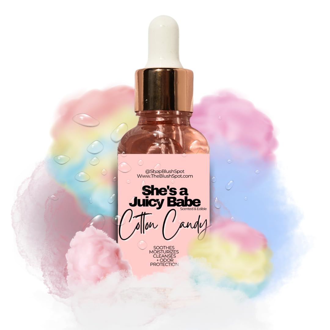 The Blush Spot Cotton Candy Yoni Oil bottle front for daily intimate care.