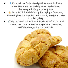 Ingredients scene of The Blush Spot Sugar Cookie Yoni Oil.