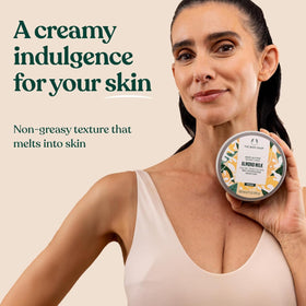 The Body Shop Almond Milk Body Butter packaging front view.