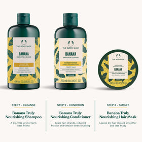 Soft hair after use with vibrant banana aroma invites pampering routines