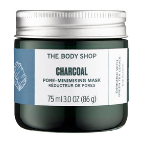 The Body Shop Himalayan Charcoal Purifying Glow Mask packaging highlighting vegan formula and clean ingredients