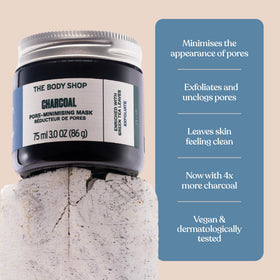 Close-up of the mask texture with Himalayan charcoal grains
