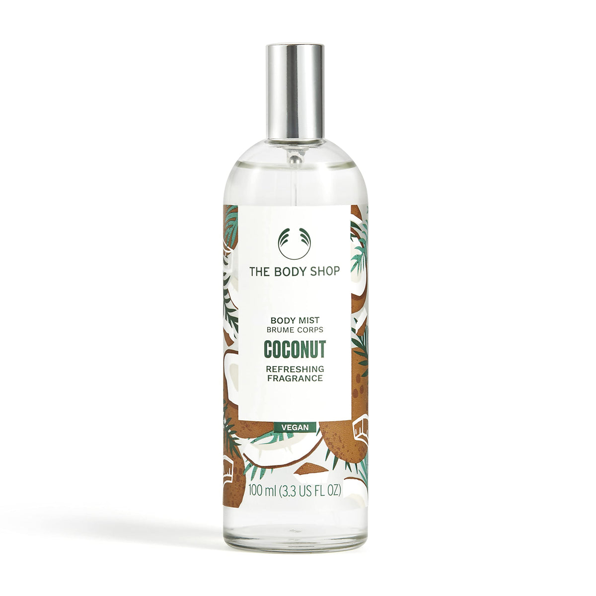 The Body Shop Coconut Body Mist bottle front view for refreshing daily use