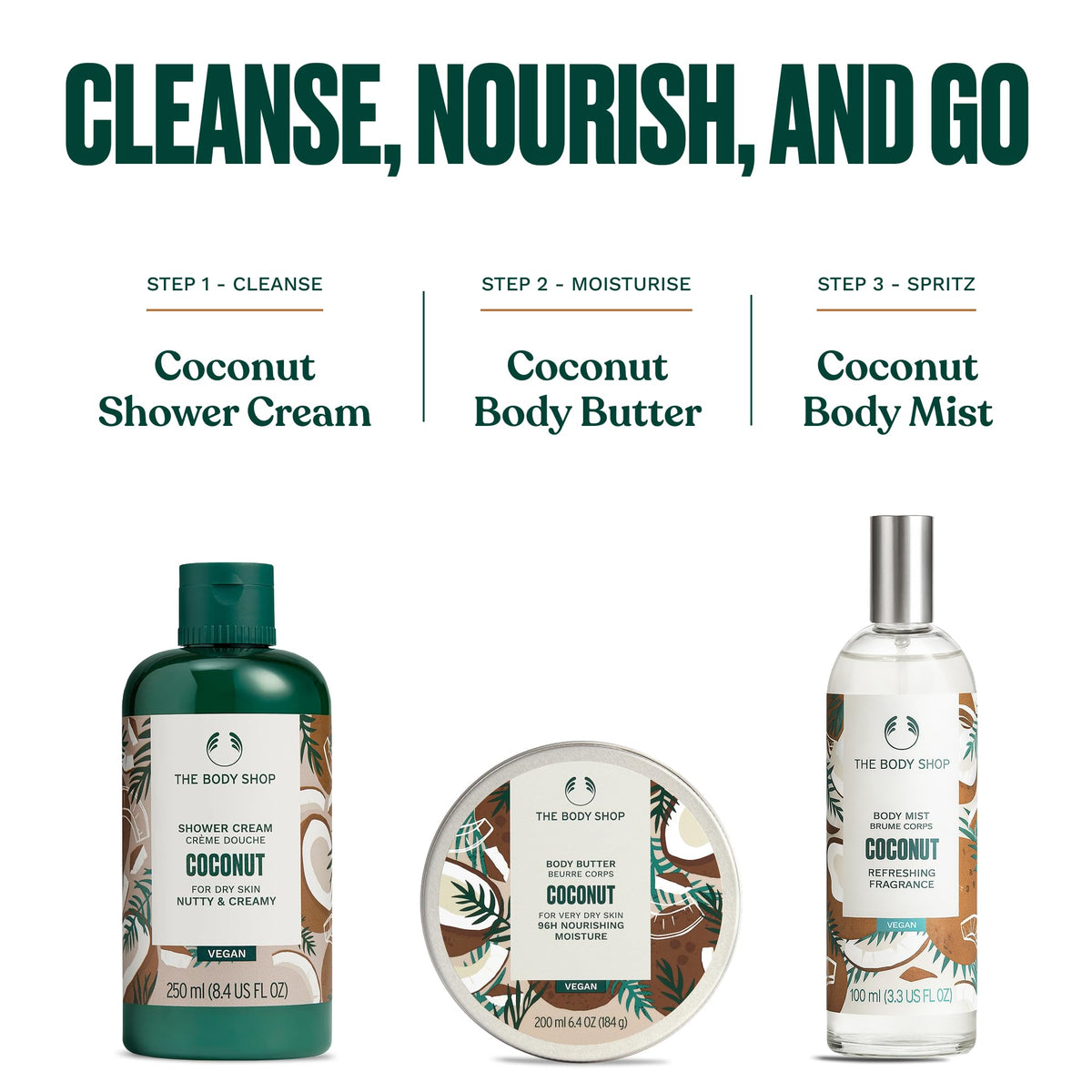 The Body Shop Coconut Body Mist tropical fragrance close-up for mood lift