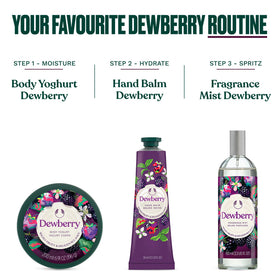 The Body Shop Dewberry notes of rose, jasmine, freesia, lily create a comforting scent.