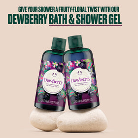 The Body Shop Dewberry Body Yogurt on damp skin ready for quick absorption.