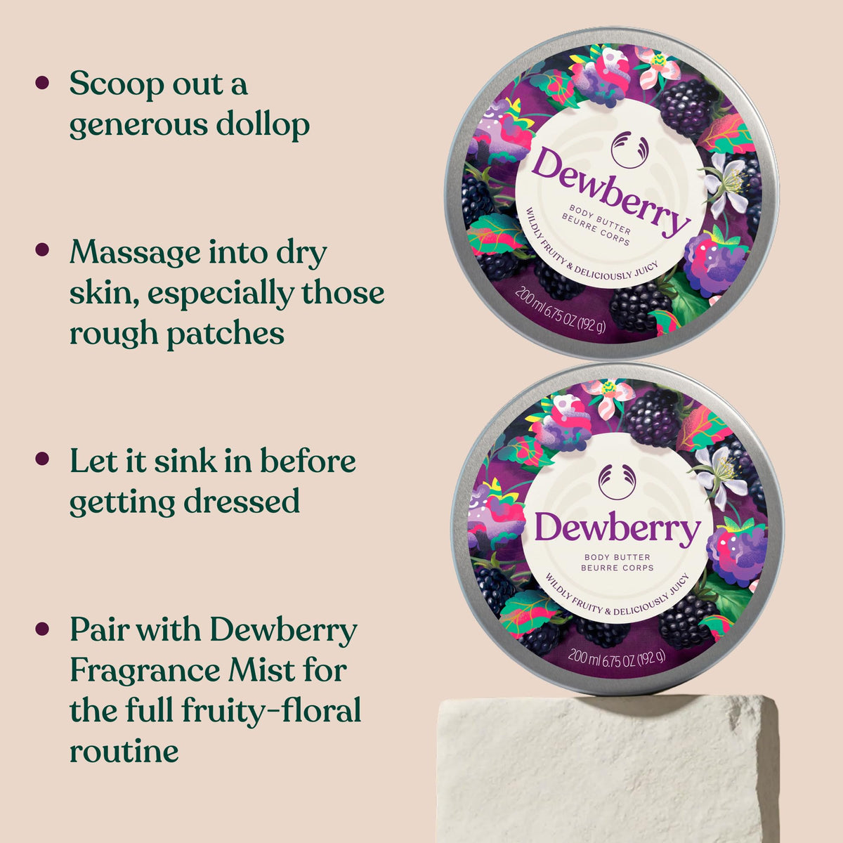 The Body Shop Dewberry Fragrance Mist paired for a cohesive scent