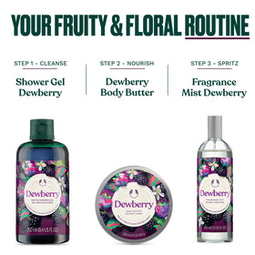 The Body Shop Dewberry notes of dewberry and freesia create a fruity floral mood
