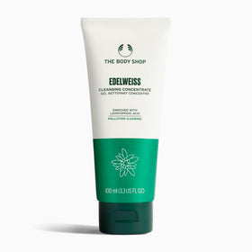 The Body Shop Edelweiss Cleansing Concentrate bottle with gel-to-foam cleansing action.