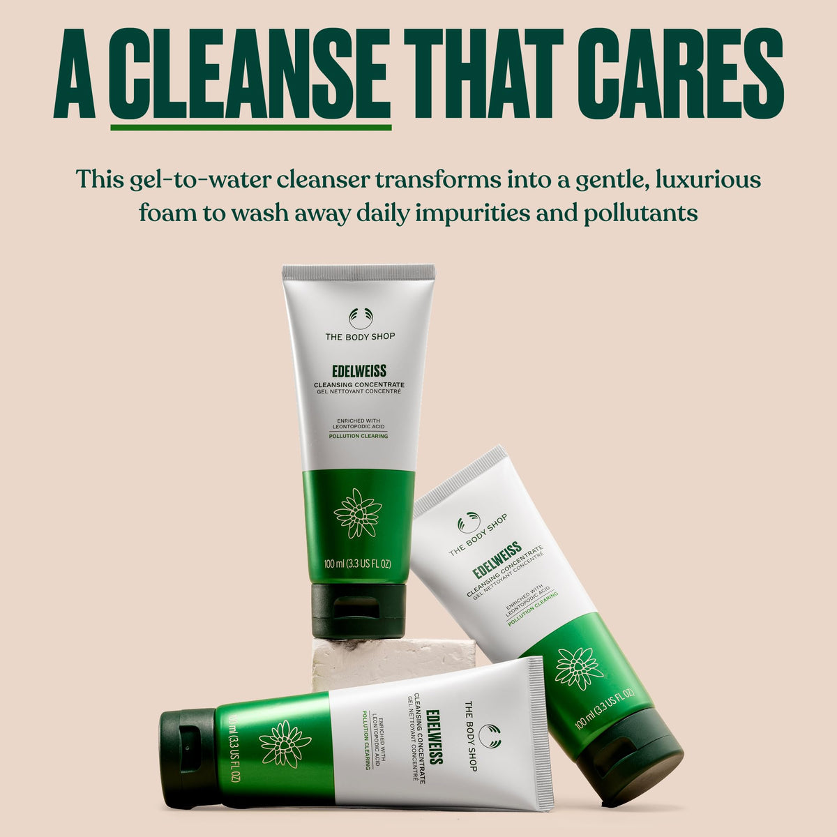 Foam texture forms as the cleanser lathers for daily makeup removal.