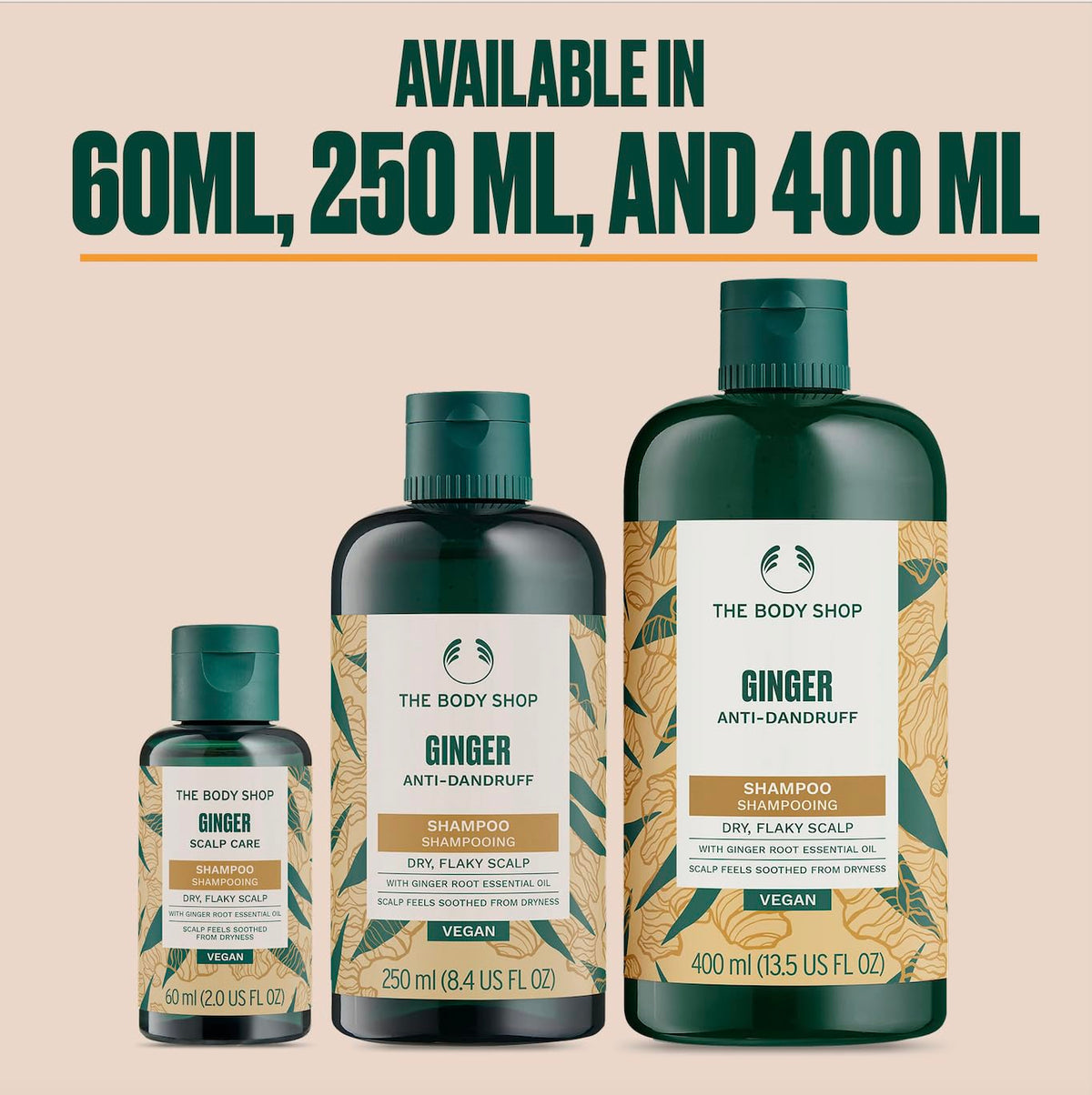Ginger Scalp Care Shampoo in use demonstrates a soothing cleanse for dry scalp.