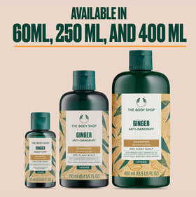 Ginger Scalp Care Shampoo in use demonstrates a soothing cleanse for dry scalp.