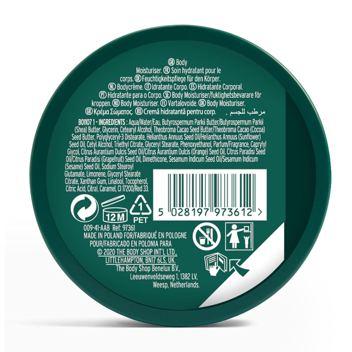 Creamy, non-greasy texture of The Body Shop Pink Grapefruit Body Butter for everyday hydration.