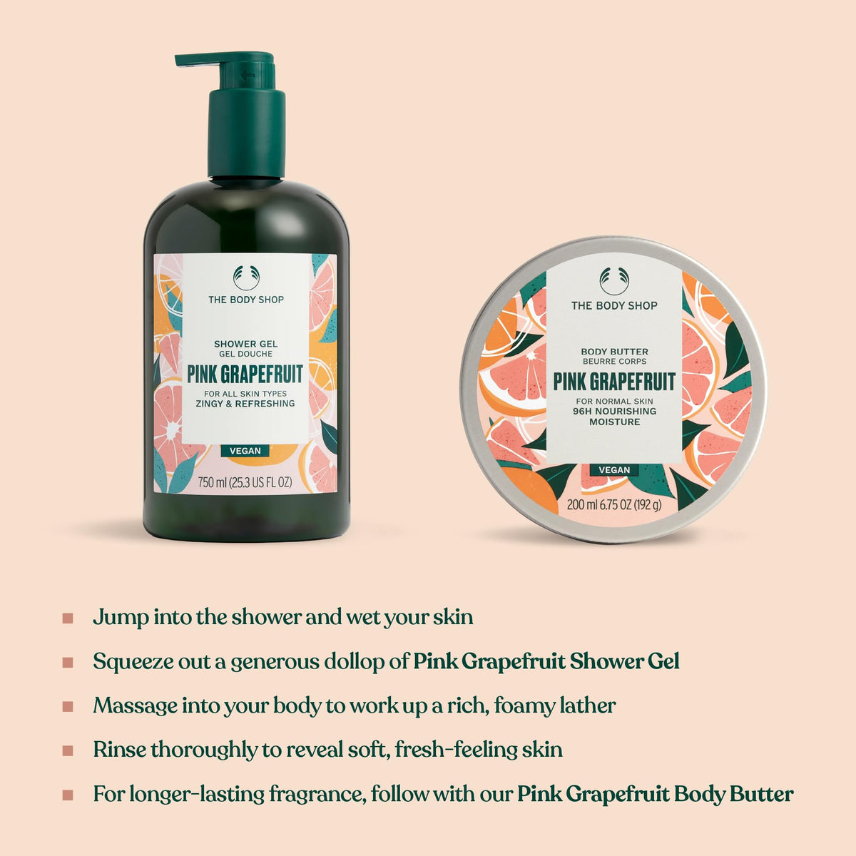 The Body Shop Pink Grapefruit Shower Gel foam delivers a gentle cleanse