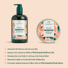 The Body Shop Pink Grapefruit Shower Gel foam delivers a gentle cleanse