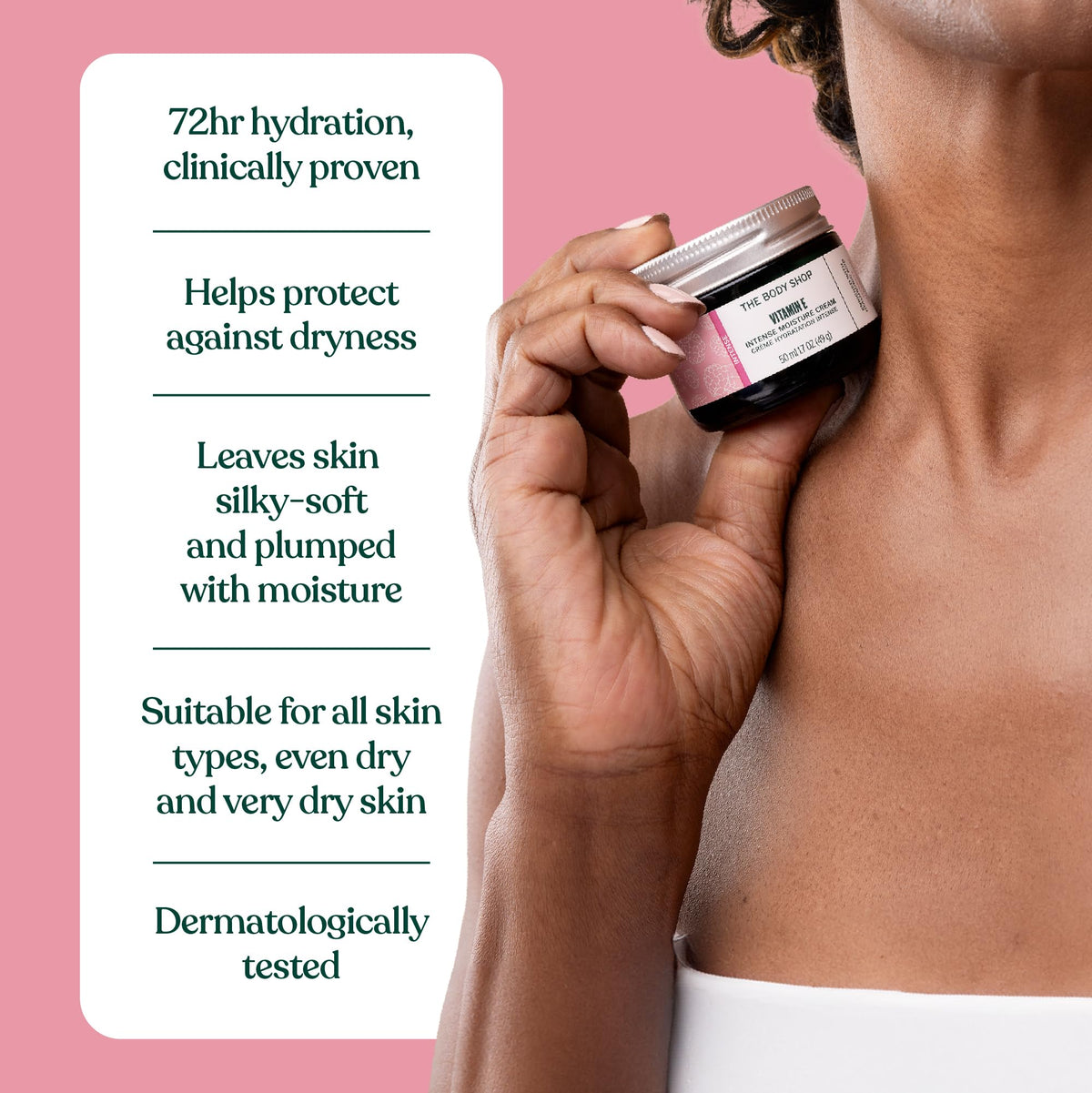 The Body Shop Raspberry seed oil highlight ingredient for nourished skin.