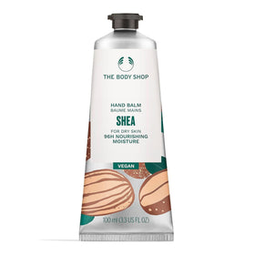 The Body Shop Shea Hand Balm with creamy texture for dry hands.