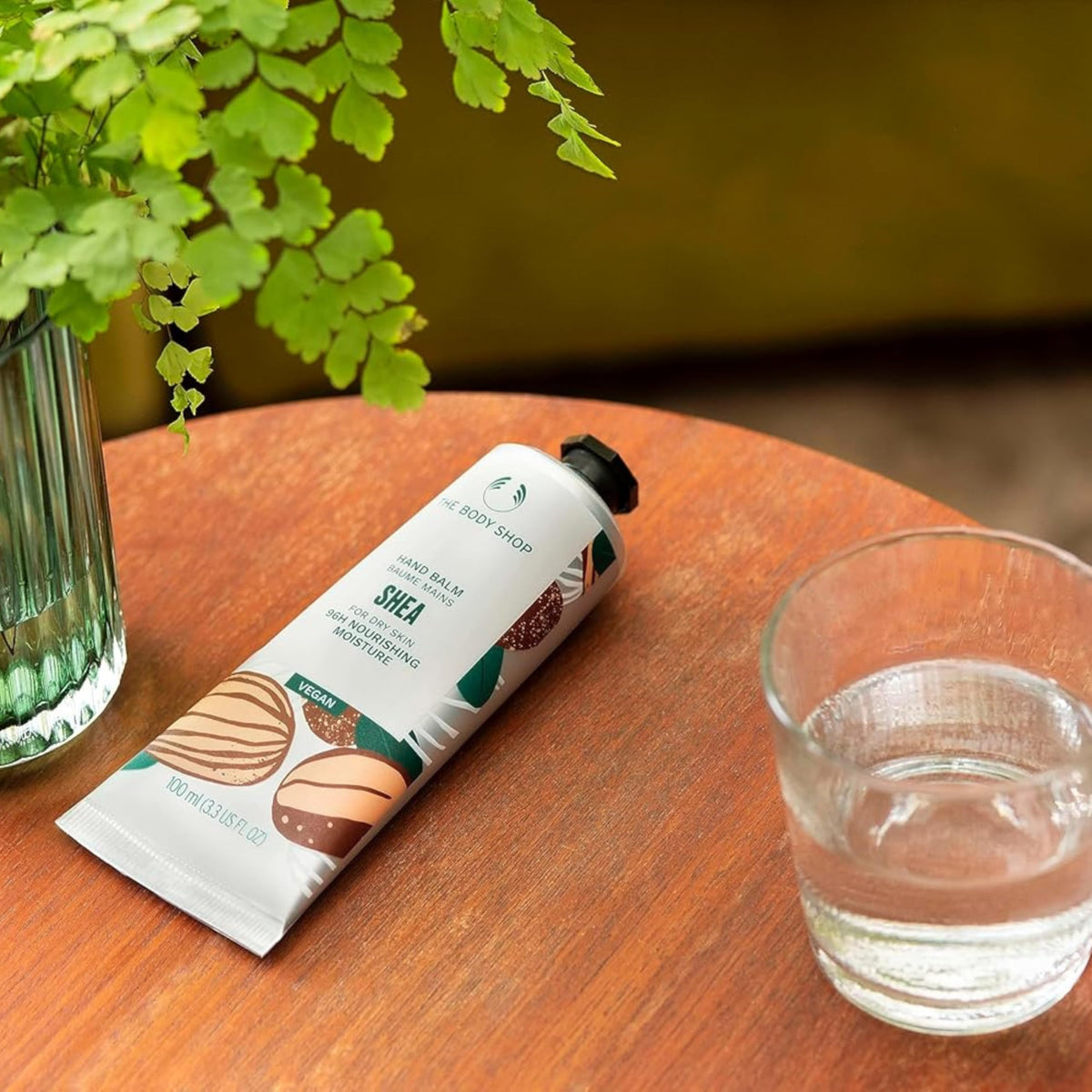 The Body Shop Shea Hand Balm on-the-go hydration for soft hands.
