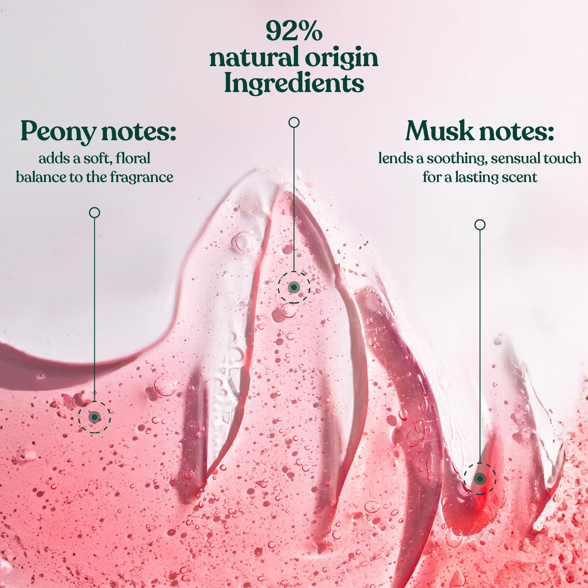 The Body Shop Strawberry Shower Gel transitions from gel to foam on skin for cleansing.