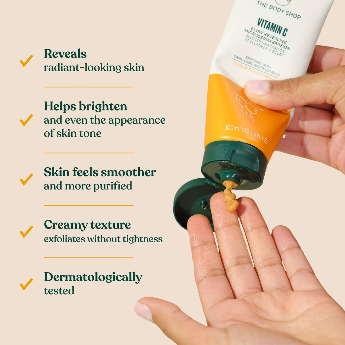 The Body Shop crushed garnet particles close-up for effective buffing of dull skin.