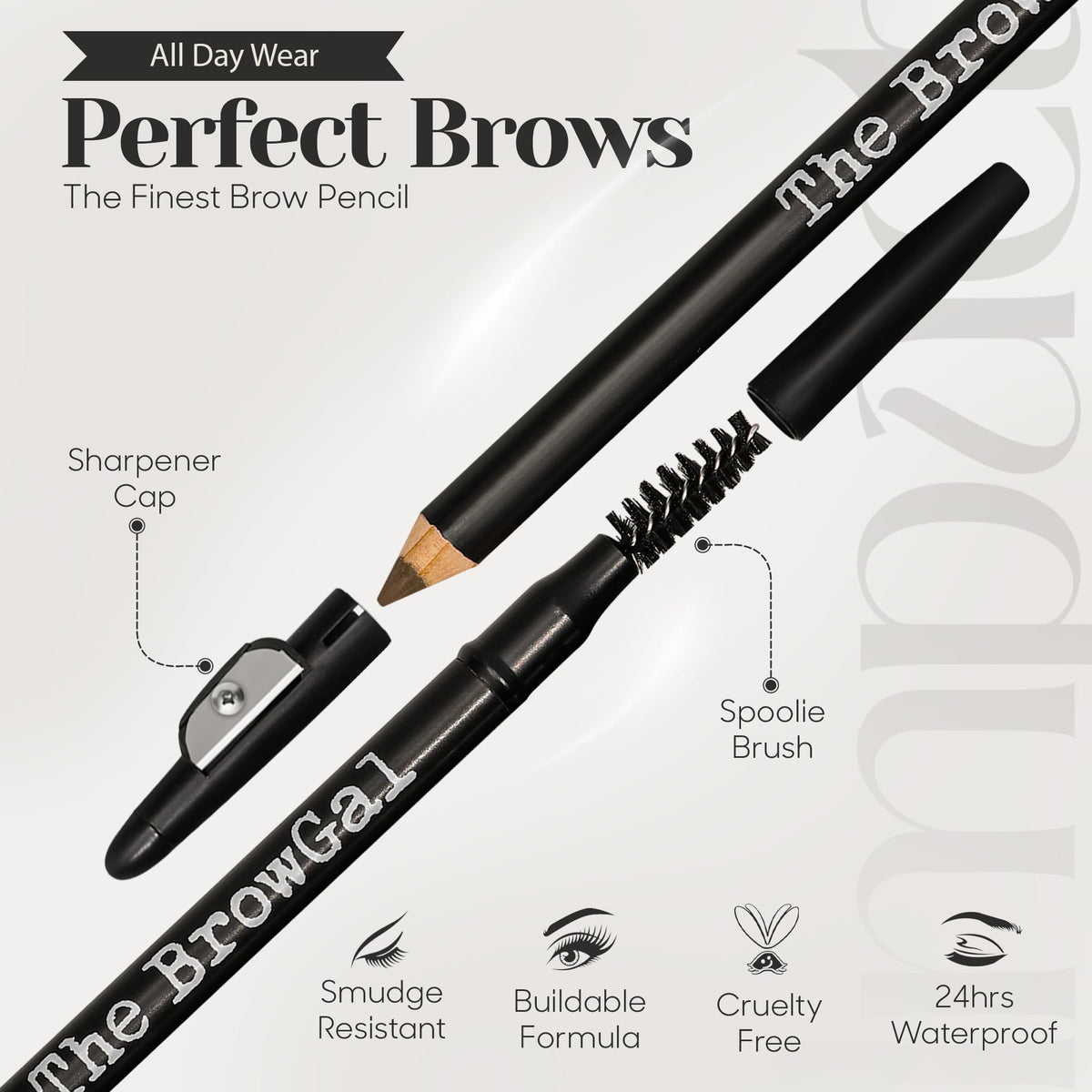 The BrowGal spoolie brush blends and softens for a natural finish