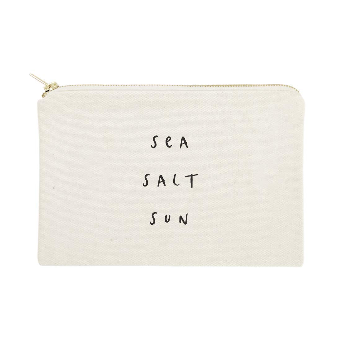The Cotton & Canvas Co. Sea Salt Sun cosmetic bag highlights durable canvas for travel organization.