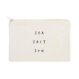 The Cotton & Canvas Co. Sea Salt Sun cosmetic bag highlights durable canvas for travel organization.