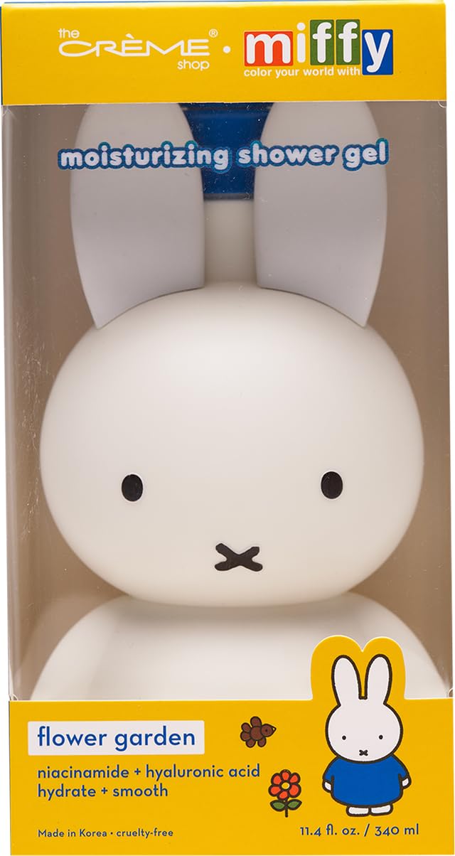 The Crème Shop Miffy Flower Garden Shower Gel bottle provides gentle cleanse and rich foam