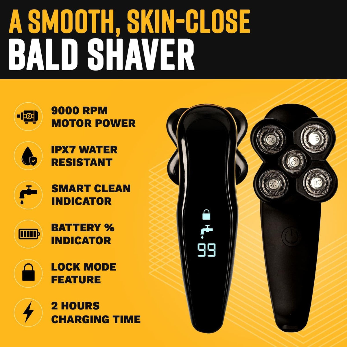 The Cut Buddy offers cordless freedom for shaving anywhere.