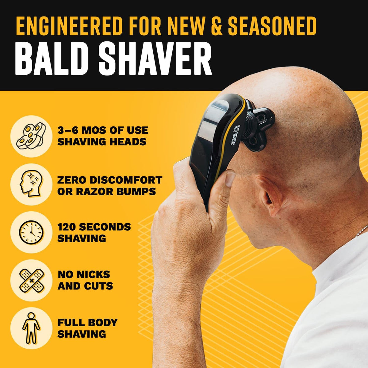 The Cut Buddy shaver's waterproof design supports wet or dry use.