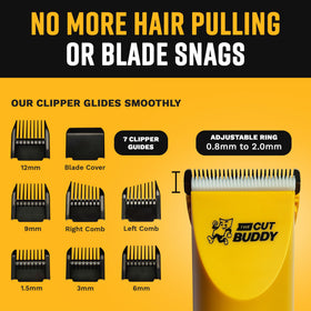 The Cut Buddy beginner kit includes tools for at-home grooming