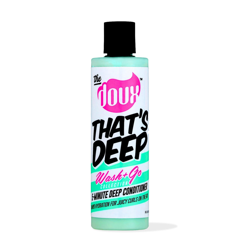 The Doux That's Deep conditioner jar for fast moisture boost.