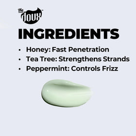 The Doux 8 oz cream hydrates each strand beneath the cuticle.