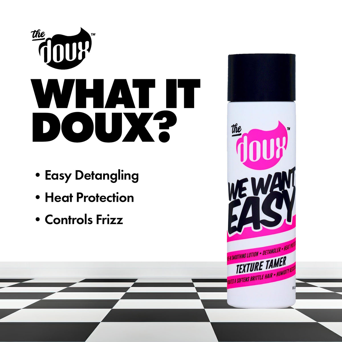 The Doux WE WANT EASY Texture Tamer after styling showing frizz control