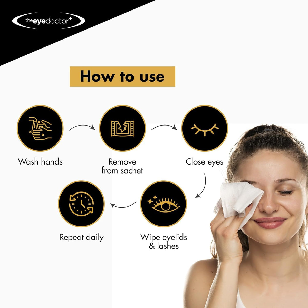 The Eye Doctor preservative-free claim shown on packaging.