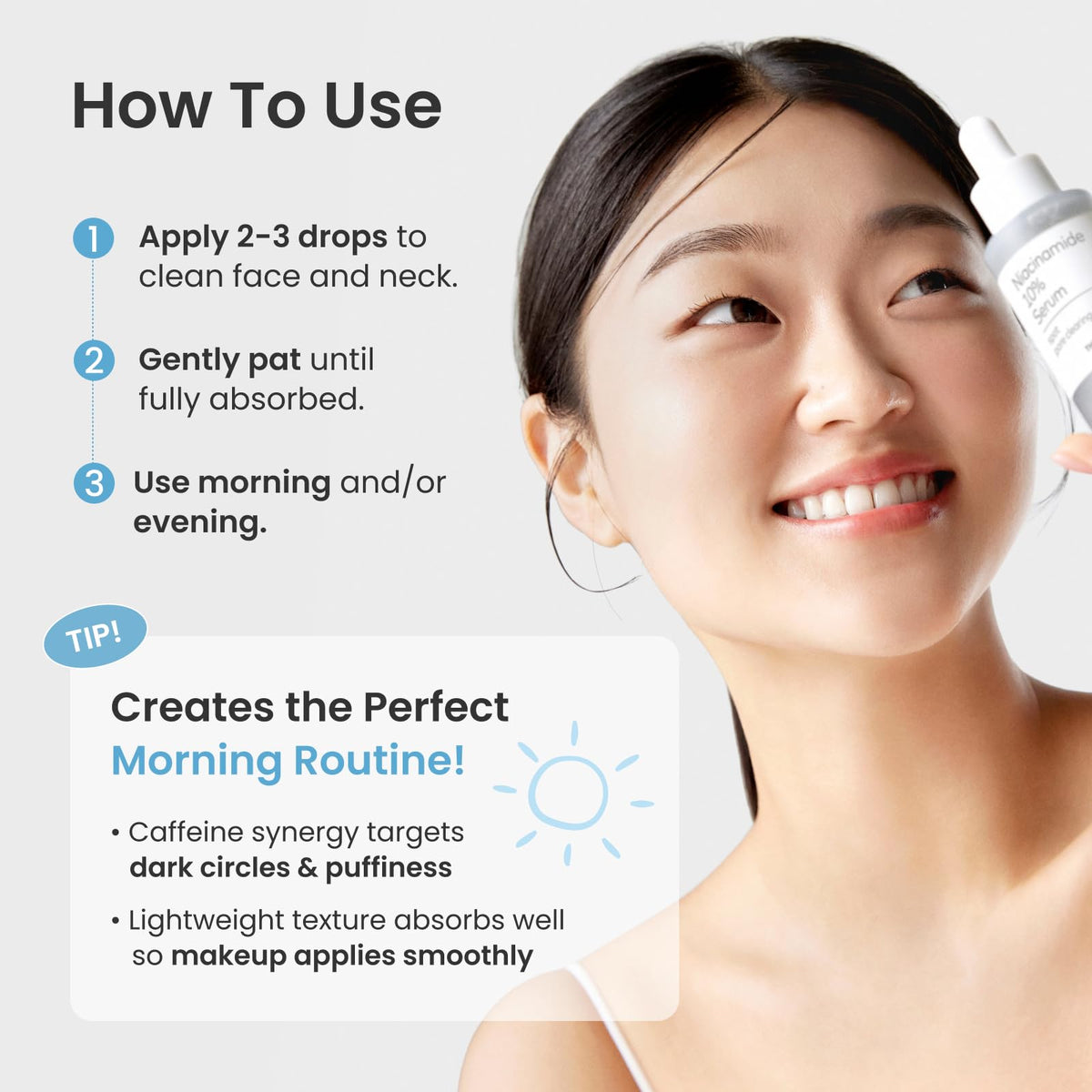 Pump-dispense action of The Face Shop Alltimate Niacinamide 10% serum.
