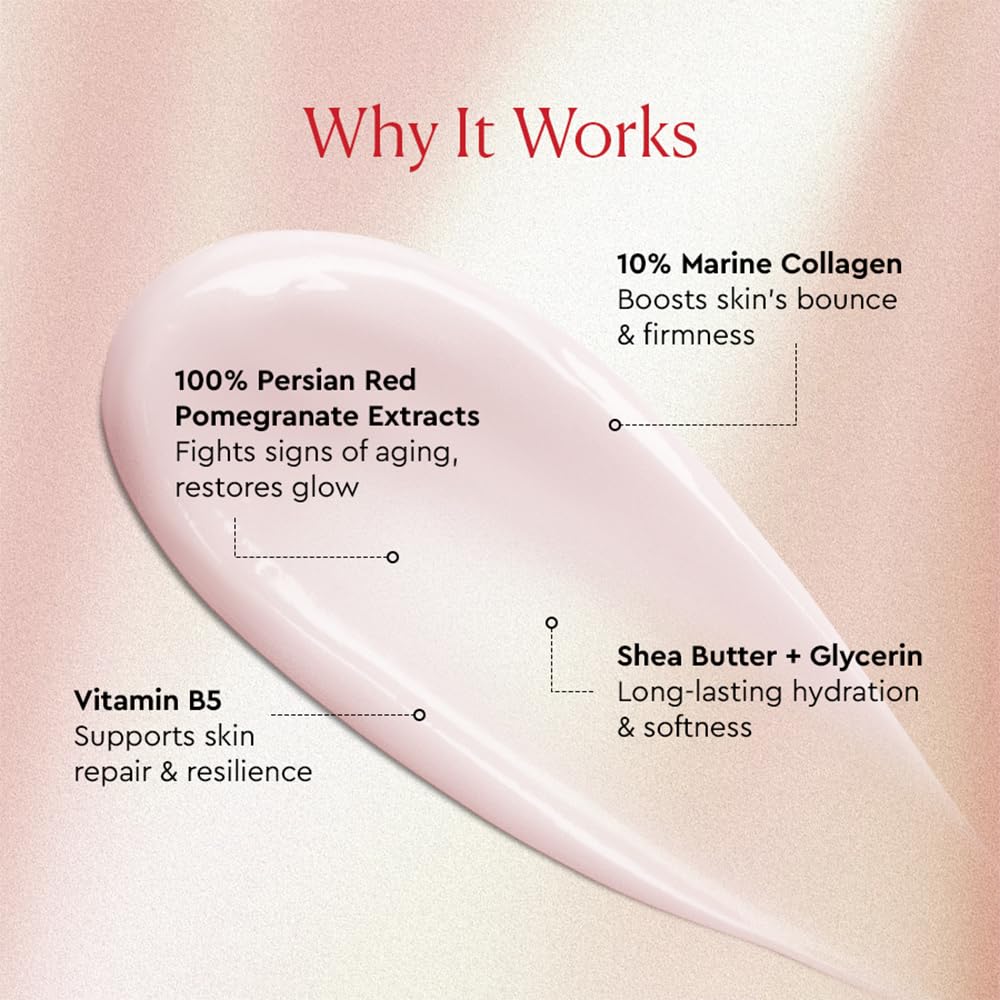 The Face Shop Pomegranate & Collagen Eye Cream texture swirl demonstrates smooth, absorbent cream.