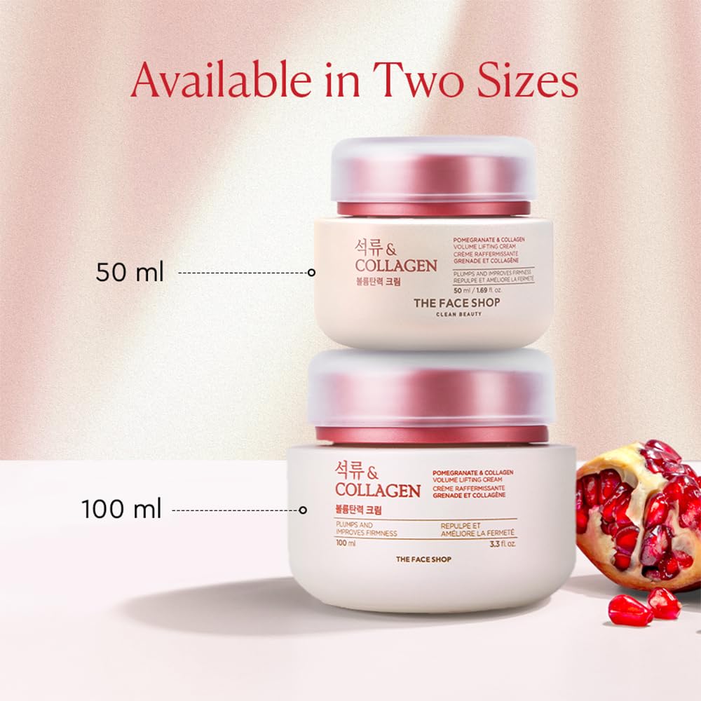 The Face Shop Pomegranate & Collagen Eye Cream under-eye application shows gentle use.