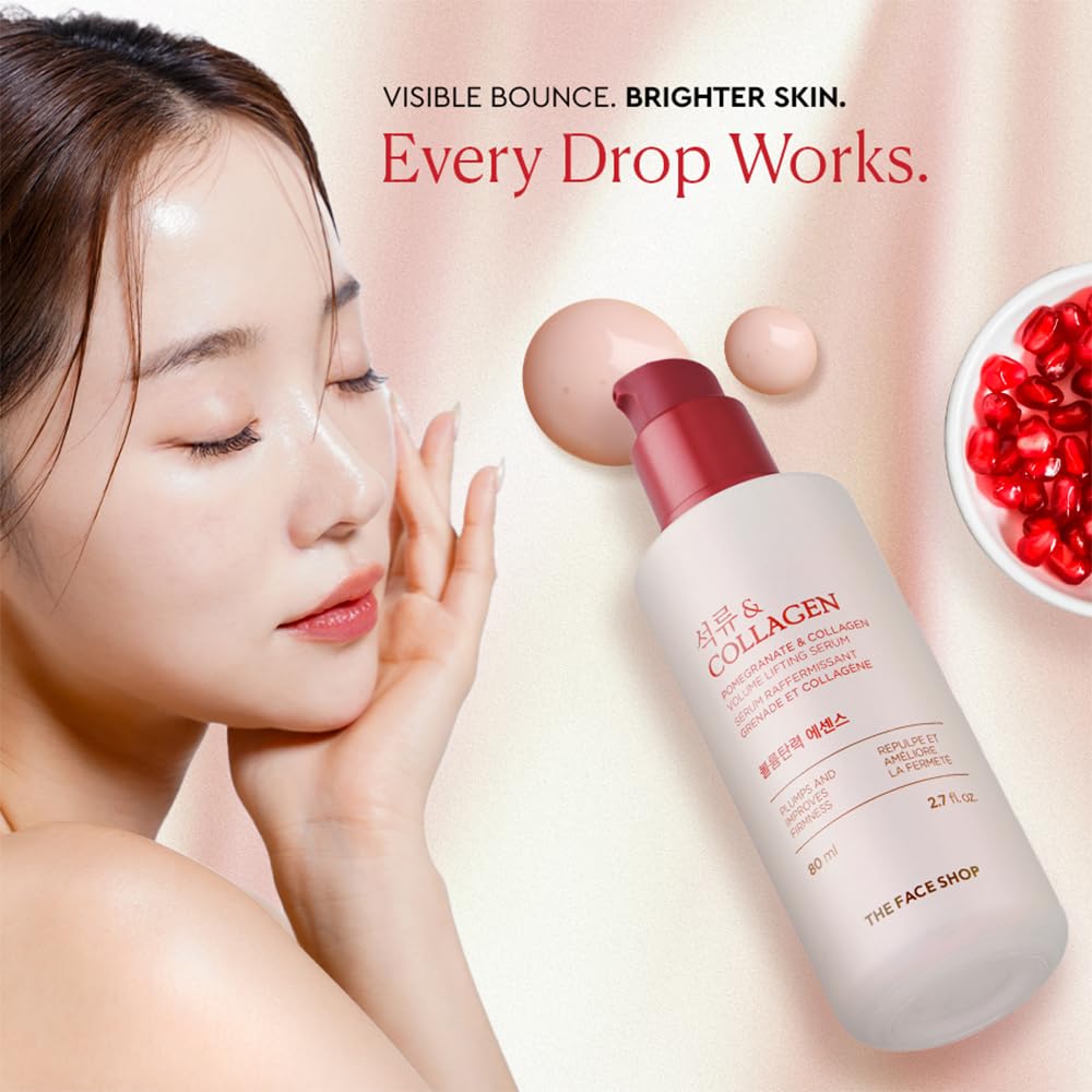 The Face Shop Pomegranate Collagen Serum application routine supports daily skincare layering
