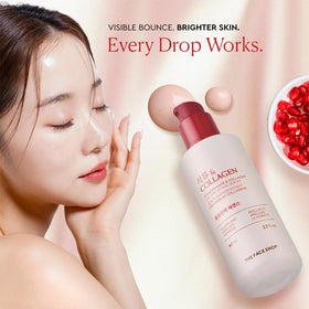The Face Shop Pomegranate Collagen Serum application routine supports daily skincare layering