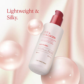 The Face Shop Pomegranate Collagen Serum closeup shows silky hydrating texture