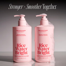 The Face Shop Rice Water Bright Conditioner lather shot emphasizes gentle cleansing and conditioning