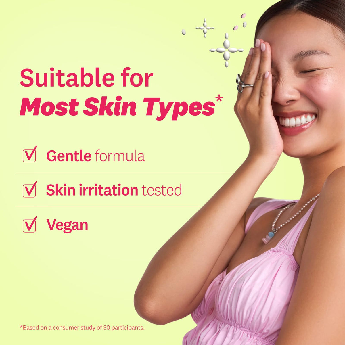 Cotton pad applying The Face Shop Rice Water Bright for makeup removal.