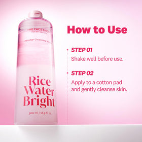 Layered formula of The Face Shop Rice Water Bright showing micellar water and rice water separation.